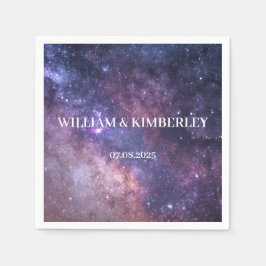 Galaxy Celestial Consellation Sky Elegante Hochzei Serviette
