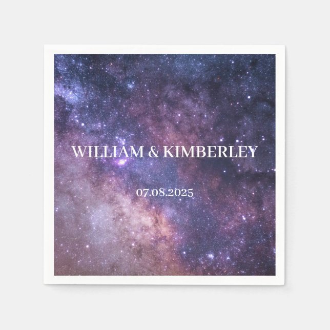 Galaxy Celestial Consellation Sky Elegante Hochzei Serviette (Vorderseite)