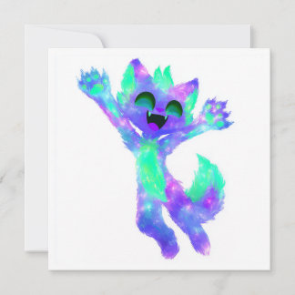 Galaxy Chibi Cat Party Einladung