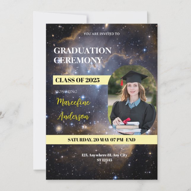 Galaxy Class of 2025 Ceremony Invite Einladung (Vorderseite)