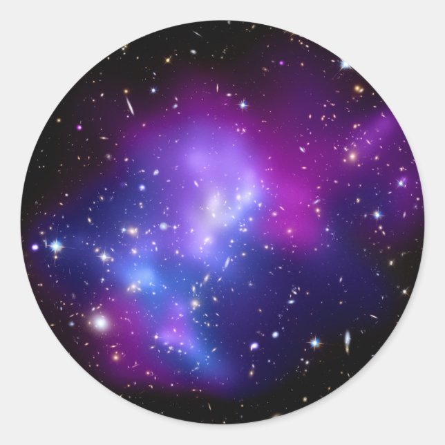Galaxy Cluster MACS J0717 (Hubble Telescope) Runder Aufkleber (Vorderseite)