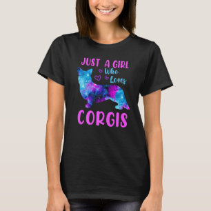 Galaxy Corgi Nur ein Mädchen Niedlich Space Corgi T-Shirt