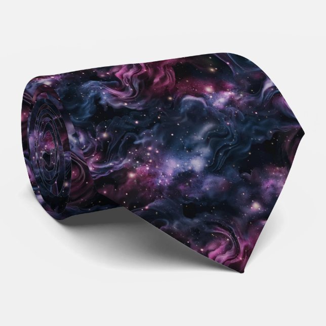 Galaxy Cosmic Nebula Pattern Krawatte (Gerollt)