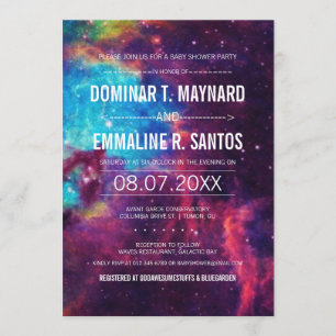 Galaxy Couple Baby Dusche einladen Einladung