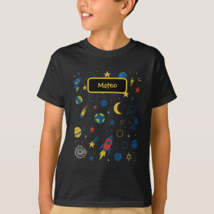 Galaxy-Design-T-Shirt mit Rakete und Sternen für J T-Shirt