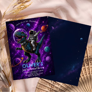 Galaxy Dino 1. Geburtstag Einladung