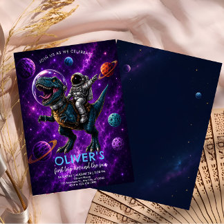 Galaxy Dino 1. Geburtstag Einladung