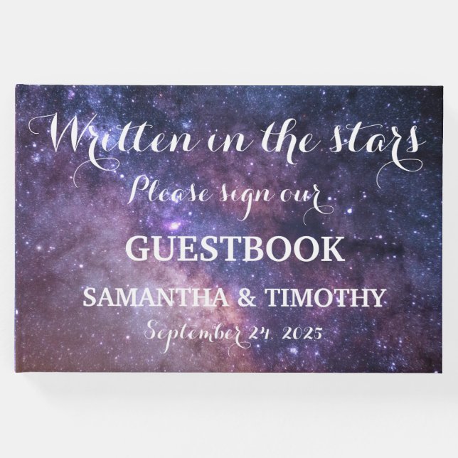 Galaxy Elegant Starry Night Universe Wedding Gästebuch (Vorderseite)