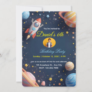 Galaxy Explorers Kindergeburtstagseinladung 🚀🌌 Einladung