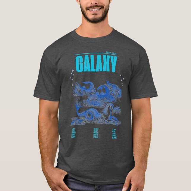 Galaxy Fantasy Sea Creatures Art T-Shirt (Vorderseite)