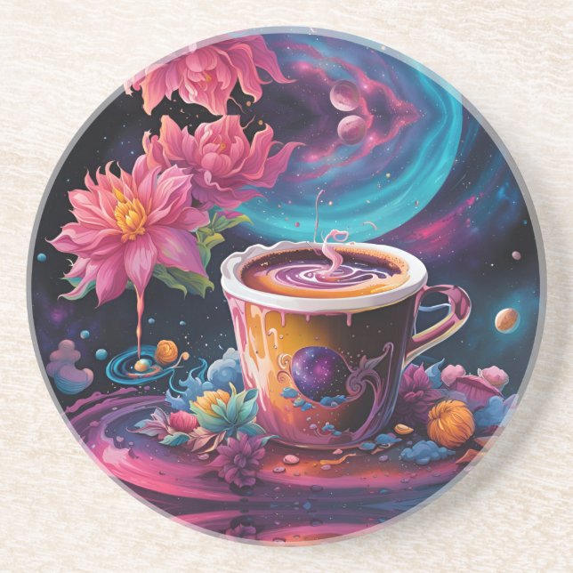 Galaxy Garden Kaffee Kunst Getränkeuntersetzer (Vorne)
