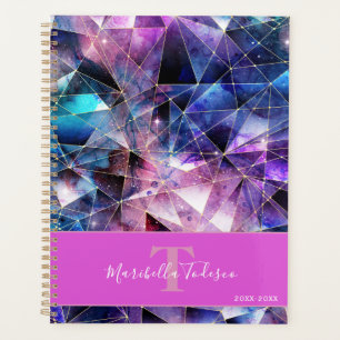 Galaxy Gemstone Crystal Lila Geometric Design Planer