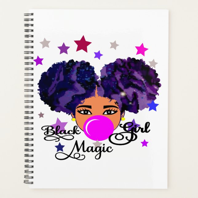 Galaxy Girl, Afro Girl, Black Girl, Melanin Planer (Vorderseite)