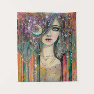 Galaxy Girl Boheme-Fantasie von Molly Harrison Wandteppich