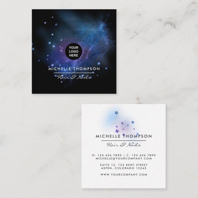 Galaxy Glitter Visitenkarte (Vorne/Hinten)