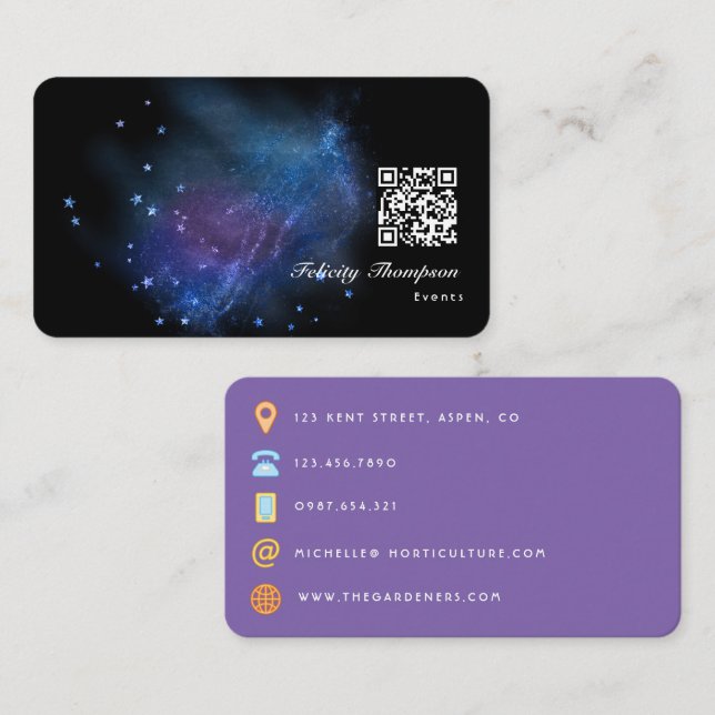Galaxy Glitter Visitenkarte (Vorne/Hinten)
