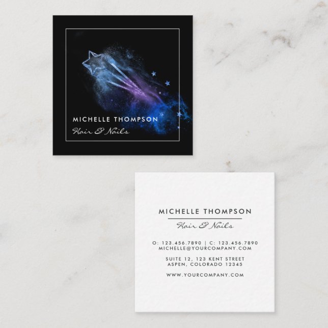 Galaxy Glitzer Business Card Quadratische Visitenkarte (Vorne/Hinten)
