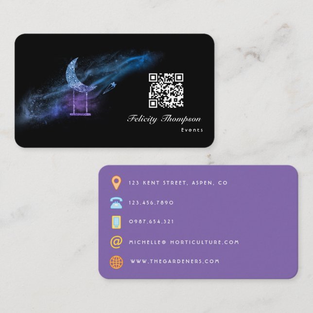 Galaxy Glitzer Business Card Visitenkarte (Vorne/Hinten)