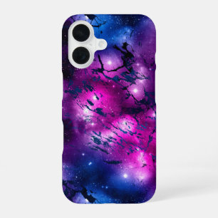 Galaxy Glow   Kosmisch Blau Lila und Rosa Marmor iPhone 16 Hülle