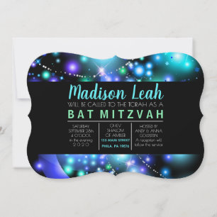 GALAXY GLOWING STARS Bat Mitzvah Einladung