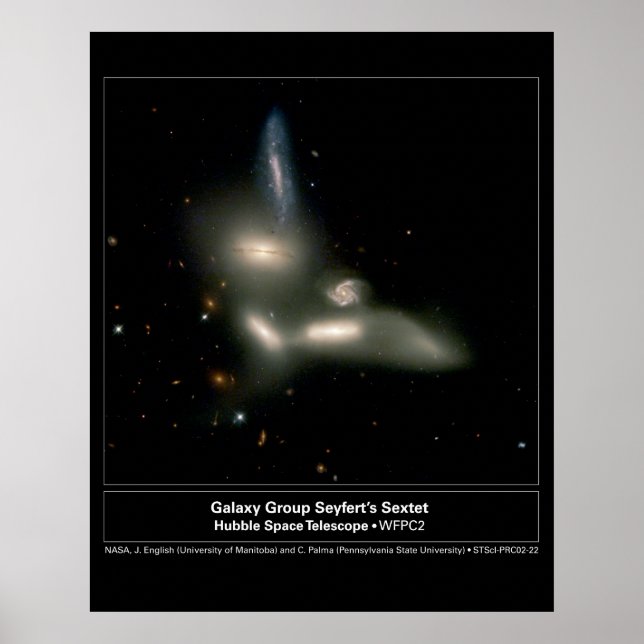 Galaxy Group Sextet Hubble Telescope Poster (Vorne)