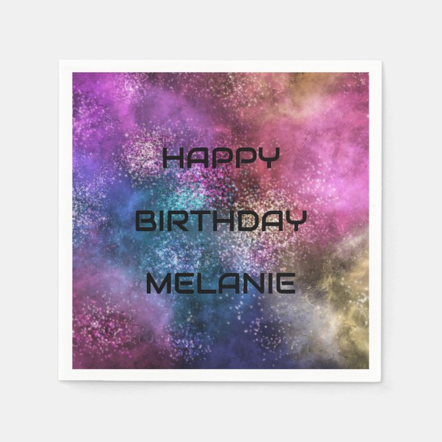 Galaxy Happy Birthday Serviette (Vorderseite)