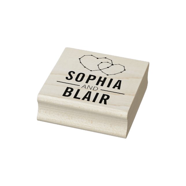 Galaxy Hearts Constellation Wedding Personalisiert Gummistempel (Stempel)