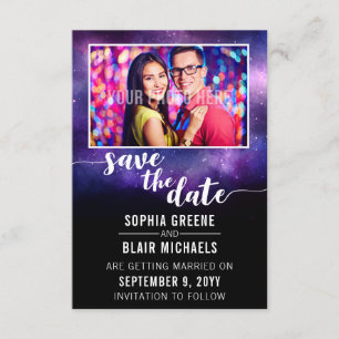 Galaxy Hochzeit geschrieben Save the Date in den S Einladung