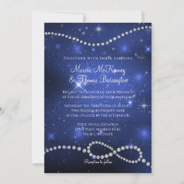 Galaxy Infinity Symbol Navy Liebe Twinkling Stars  Einladung