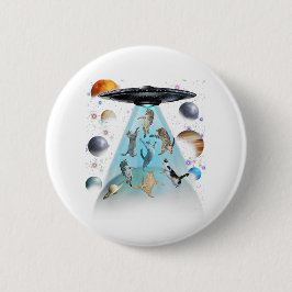 Galaxy-Kat-Schwimmen-T-Shirt | Süße Astronauten-Ka Button