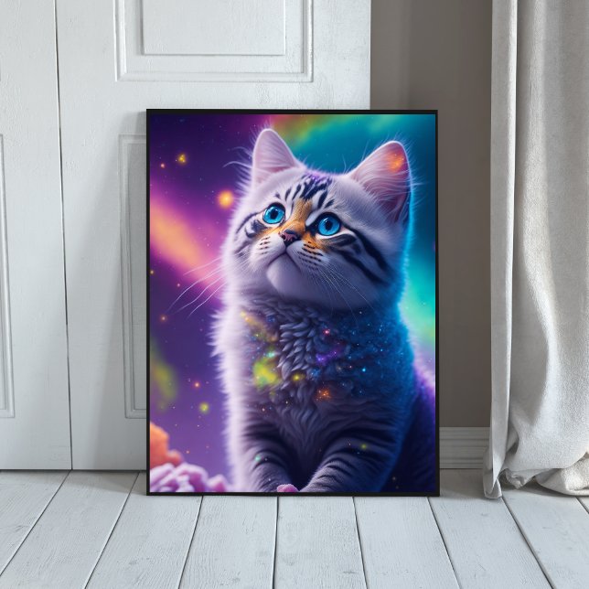 Galaxy Katze Digitaler Ai generated Poster (Von Creator hochgeladen)