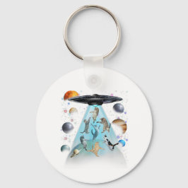 Galaxy-Katze-Schwimmen-T-Shirt | Süße Astronauten- Schlüsselanhänger