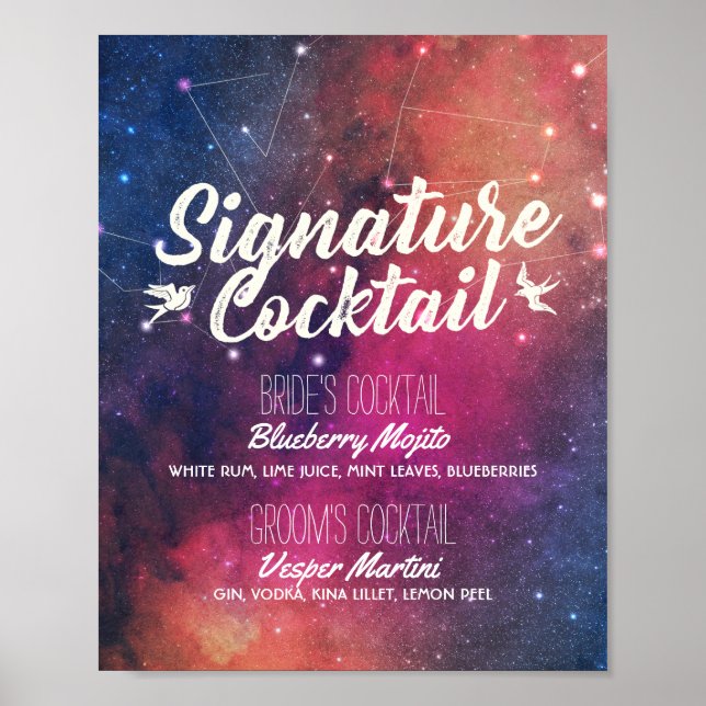 Galaxy-Konstellationen für Hochzeitstipendien Poster (Vorne)