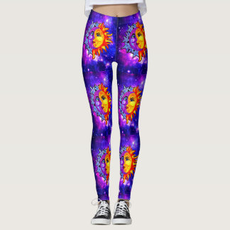 Galaxy leggings aquarel maan/zon