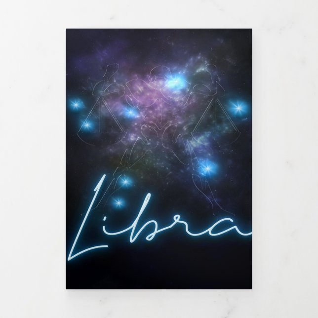 Galaxy Libra Zodiac- Funny Libra Zodiac Lover Gift Dreifach Gefaltete Ankündigung (Cover)