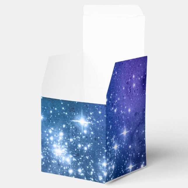Galaxy liebt Starry Space Blue Sky White Glitzern Geschenkschachtel (Geöffnet)