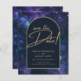 Galaxy Lila Blue Starry Night Wedding Rett Date