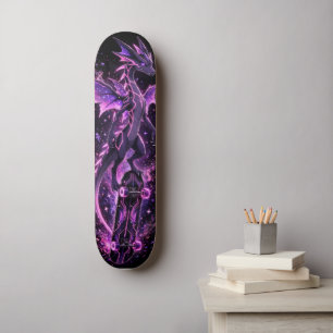 Galaxy Lila Drachen Deck - Kosmische Neon-Bestie Skateboard