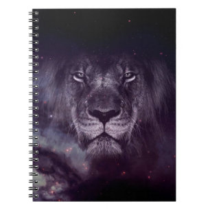 Galaxy Lion Face Art Wallpaper Notizblock