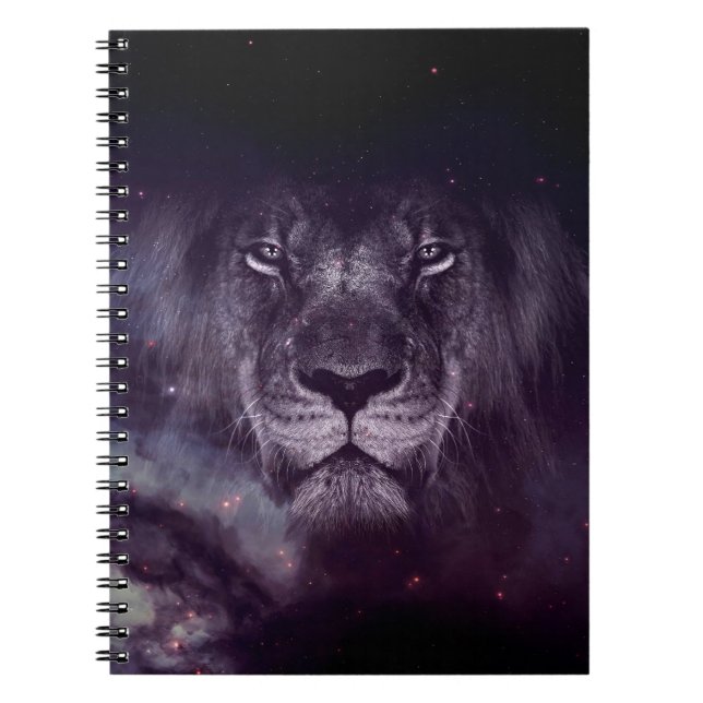 Galaxy Lion Face Art Wallpaper Notizblock (Vorderseite)