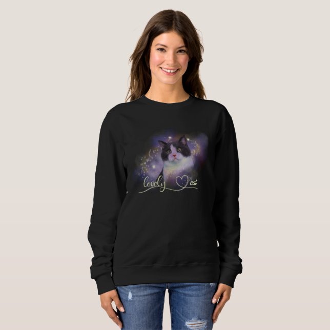 Galaxy Lovely Cat Sweatshirt (Vorne ganz)