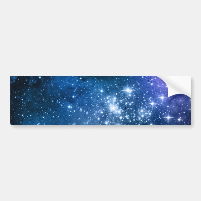 Galaxy Lovers Starry Space Blue Sky White Glitzern Autoaufkleber (Vorne)