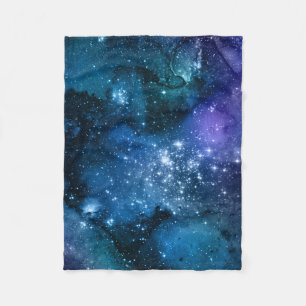 Galaxy Lovers Starry Space Blue Sky White Glitzern Fleecedecke