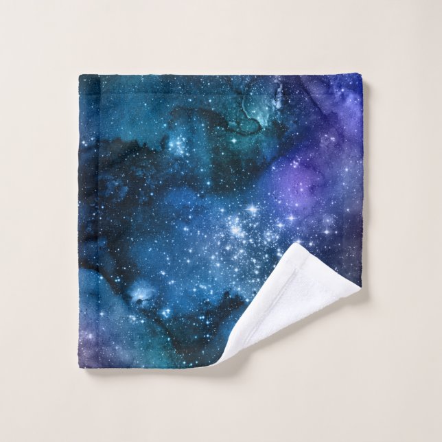 Galaxy Lovers Starry Space Blue Sky White Glitzern Waschlappen (Waschlappen)