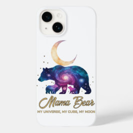 Galaxy Mama Bear & Cubs Moon Silhouette Case-Mate iPhone 14 Hülle
