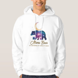 Galaxy Mama Bear & Cubs Moon Silhouette Hoodie