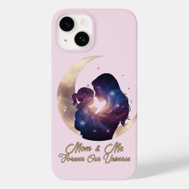 Galaxy Mama & Child Silhouette Moon Art Case-Mate iPhone Hülle (Rückseite)