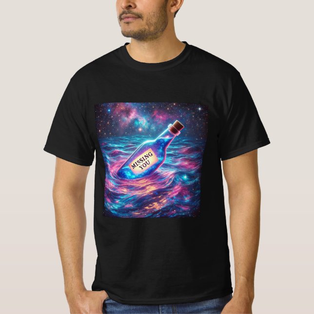 Galaxy Message Bottle Mens Shirt (Vorderseite)