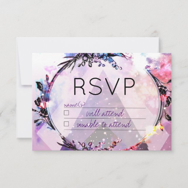 Galaxy Modern Space Angesagt RSVP Card Karte (Vorderseite)