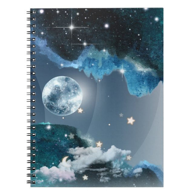 Galaxy Moon Diary/School Notebook  Notizblock (Vorderseite)